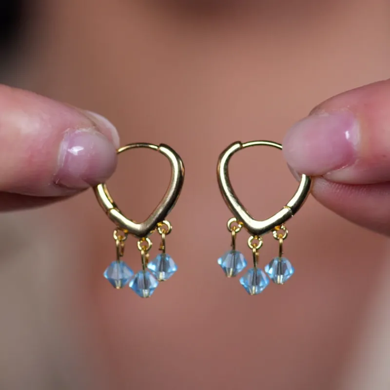 Simply Whispers Aqua Shaker Ball Huggie Hoops Best