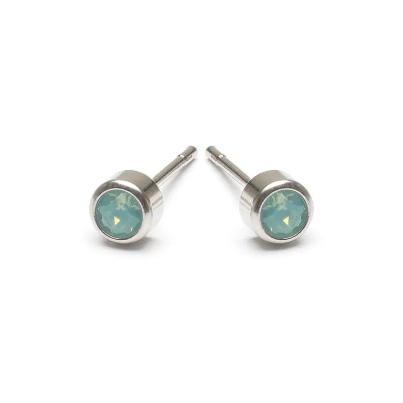 Simply Whispers Aquamarine Crystal Stud Earrings Outlet