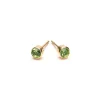 Simply Whispers August Birthstone Bezel Gold Stud Earrings New