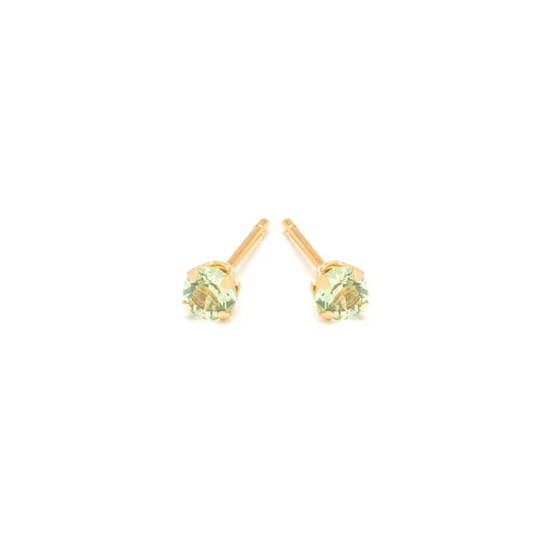 Simply Whispers August Birthstone 14k Gold Plated Stud Earrings Sale