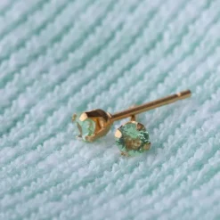 Simply Whispers August Birthstone 14k Gold Plated Stud Earrings Sale