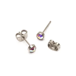 Simply Whispers Aurora Borealis Titanium Stud Earrings Fashion