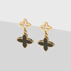 Simply Whispers Black Alhambra Earrings Online