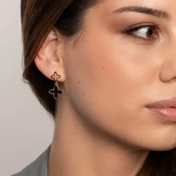Simply Whispers Black Alhambra Earrings Online