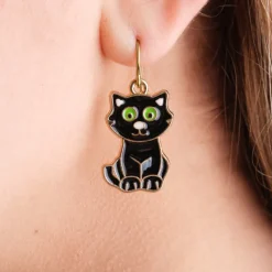 Simply Whispers Black Cat Niobium French Hook Earrings Online