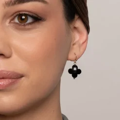 Simply Whispers Black Clover French Hook Earrings Sale