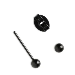 Simply Whispers Black Titanium Ball Stud Earrings New