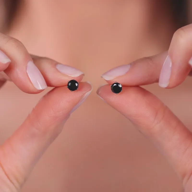 Simply Whispers Black Titanium Stud Earrings Hot
