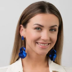 Simply Whispers Blu Bellflower Dangle Earrings New