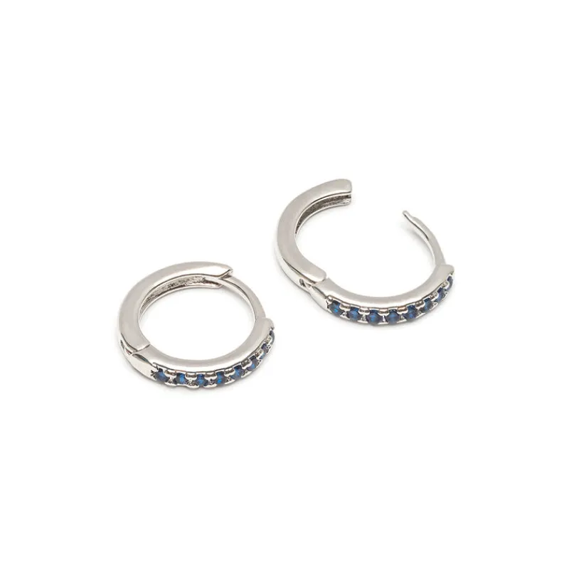Simply Whispers Blue Crystal Huggie Hoops Discount