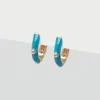 Simply Whispers Blue Enamel Huggie Hoops Sale