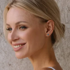 Simply Whispers Blue Opal Titanium Stud Earrings Clearance
