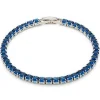 Simply Whispers Blue Round Zirconia Tennis Bracelet Hot