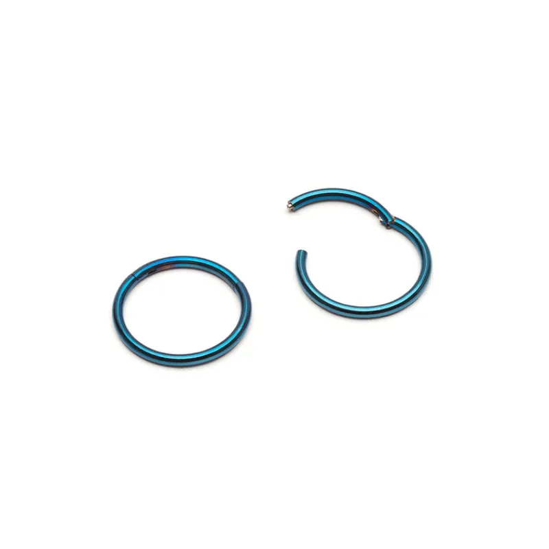 Simply Whispers Blue Titanium Huggie Earrings New