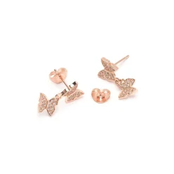 Simply Whispers Butterfly Pave Stud Earrings Hot