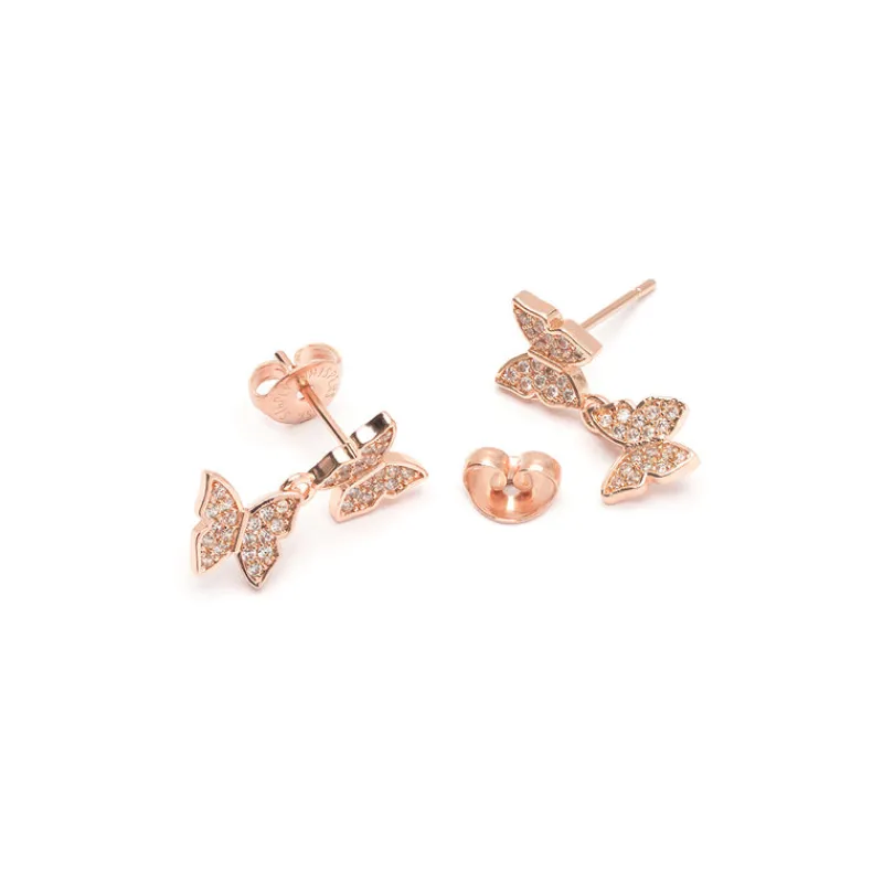 Simply Whispers Butterfly Pave Stud Earrings Hot