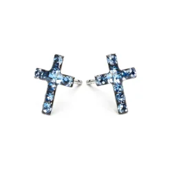 Simply Whispers Cross Earrings September Birthstone Outlet