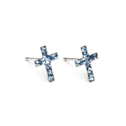 Simply Whispers Cross Earrings September Birthstone Outlet