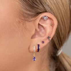 Simply Whispers Cross Helix Single Earring Clearance