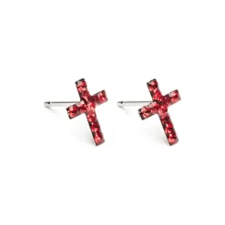 Simply Whispers Cross July Birthstone Earrings Clearance