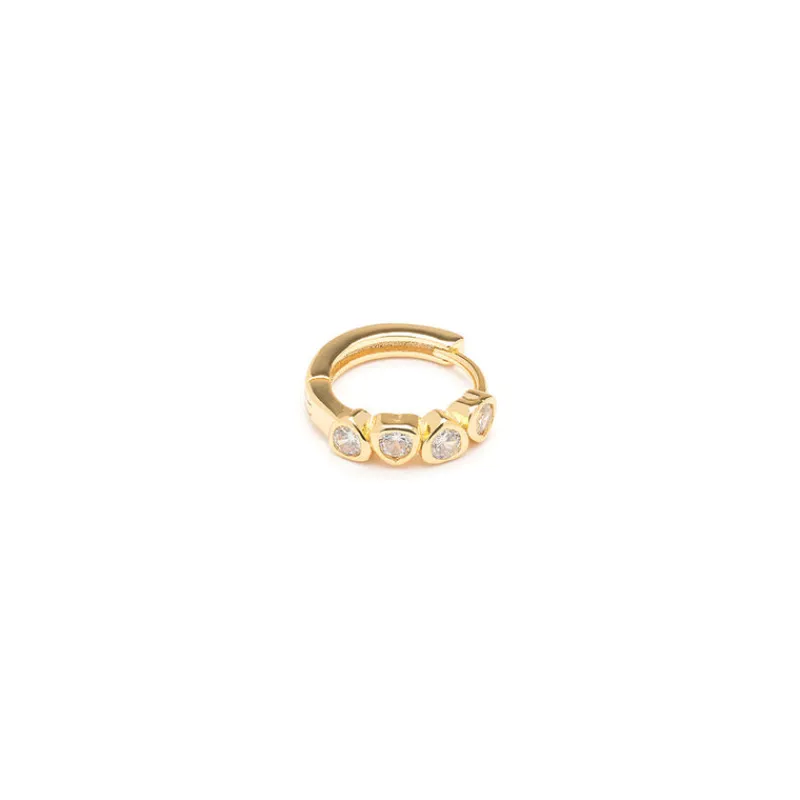 Simply Whispers Crystal Bezel Huggie Hoop Discount