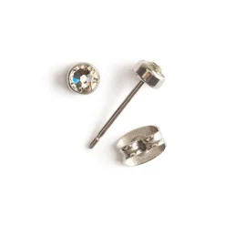 Simply Whispers Crystal Bezel Titanium Stud Earrings Online