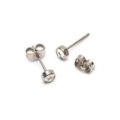 Simply Whispers Crystal Bezel Titanium Stud Earrings Online