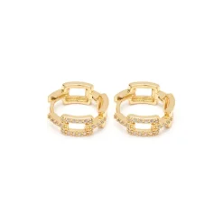 Simply Whispers Crystal Chain Huggie Hoops Fashion