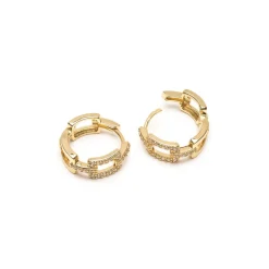 Simply Whispers Crystal Chain Huggie Hoops Fashion