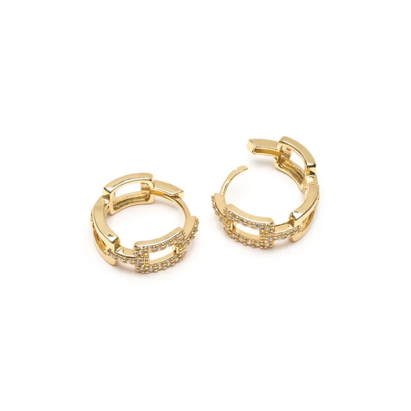 Simply Whispers Crystal Chain Huggie Hoops Fashion