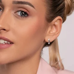 Simply Whispers Crystal Moon Charm Stud Earrings Clearance