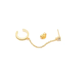 Simply Whispers Crystal Stud & Huggie Hoop Chain Earring Outlet