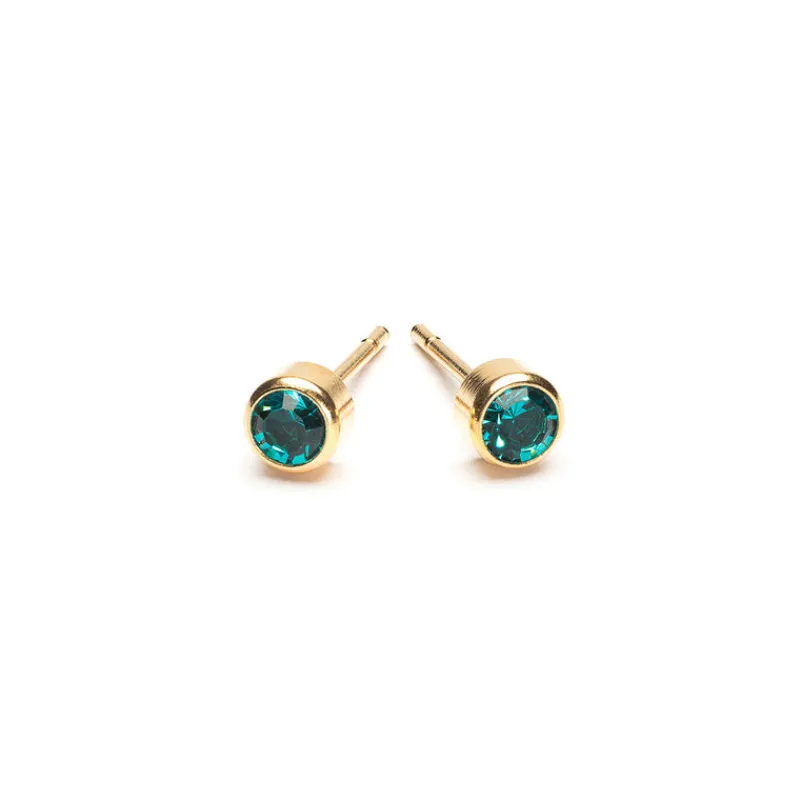 Simply Whispers December Birthstone 14k Gold Plated Earrings Fashion