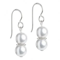 Simply Whispers Double Pearl Niobium French Hook Earrings Fashion