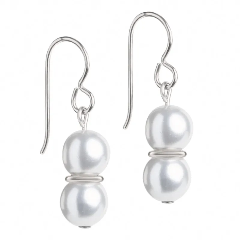 Simply Whispers Double Pearl Niobium French Hook Earrings Fashion