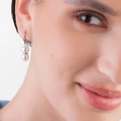 Simply Whispers Double Pearl Titanium French Hook Earrings Sale