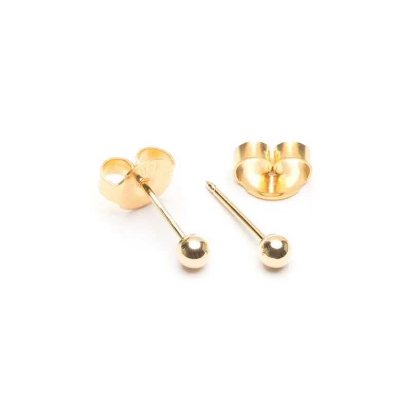Simply Whispers Ear Piercing 3 mm Ball 14K Yellow Gold Self Piercer Fashion