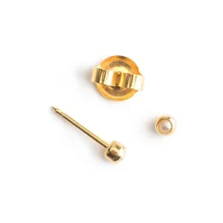Simply Whispers Ear Piercing 2 mm Bezel Pearl Baby Post Gold Plated Self Piercer Clearance