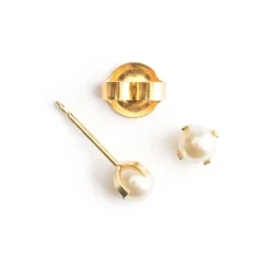 Simply Whispers Ear Piercing 4 mm Pearl 14K Yellow Gold Self Piercer Clearance