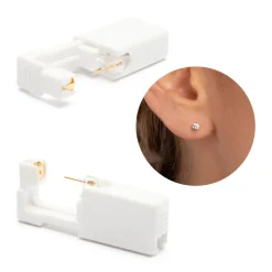 Simply Whispers Ear Piercing 3 mm Zirconia Gold Plated Self Piercer Sale