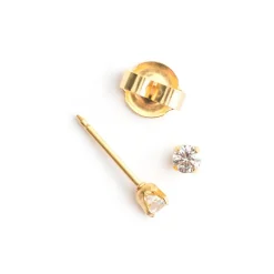 Simply Whispers Ear Piercing 3 mm Zirconia Gold Plated Self Piercer Sale