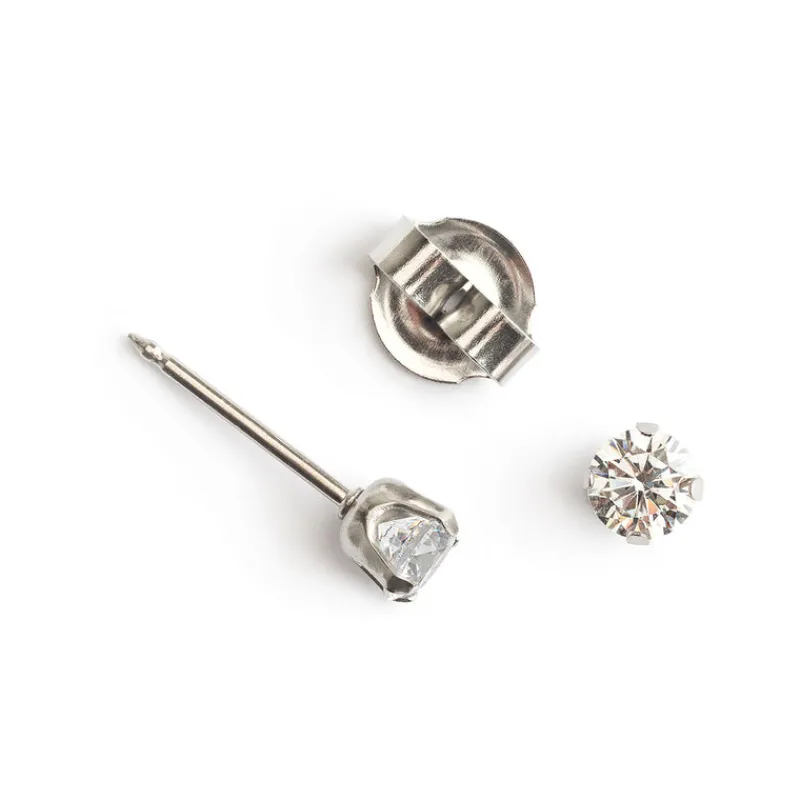 Simply Whispers Ear Piercing 4 mm Zirconia Stainless Steel Self Piercer Discount