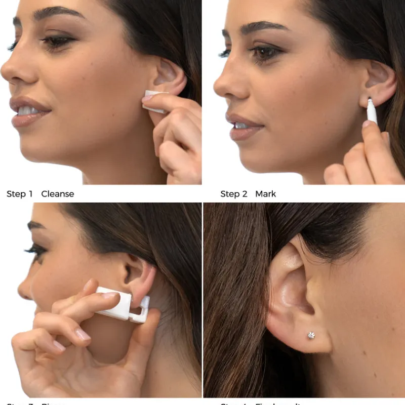 Simply Whispers Ear Piercing 3 mm Zirconia Stainless Steel Self Piercer Fashion