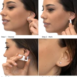 Simply Whispers Ear Piercing 4 mm Zirconia Stainless Steel Self Piercer Discount