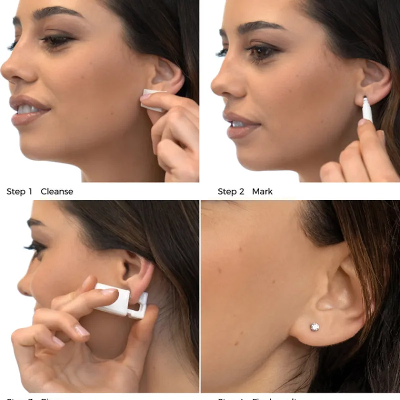Simply Whispers Ear Piercing 4 mm Zirconia Stainless Steel Self Piercer Discount