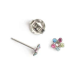 Simply Whispers Ear Piercing Rainbow Daisy Stainless Steel Self Piercer Fashion