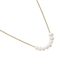 Simply Whispers Freshwater Tiny Pearls Gold Necklace Sale