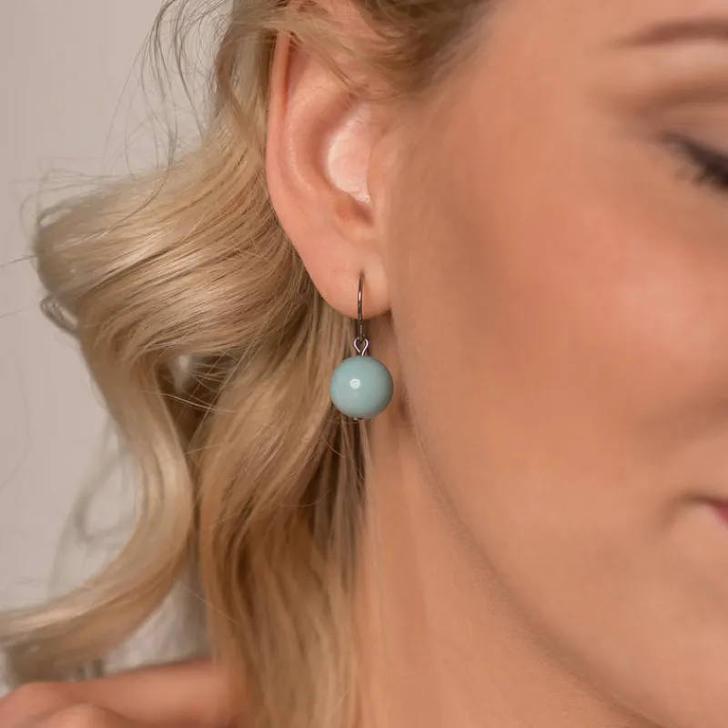 Simply Whispers Genuine Amazonite Niobium French Hook Earrings Sale