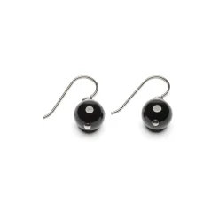 Simply Whispers Genuine Black Onyx Niobium French Hook Earrings Hot