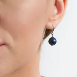 Simply Whispers Genuine Lapis Niobium French Hook Earrings Best